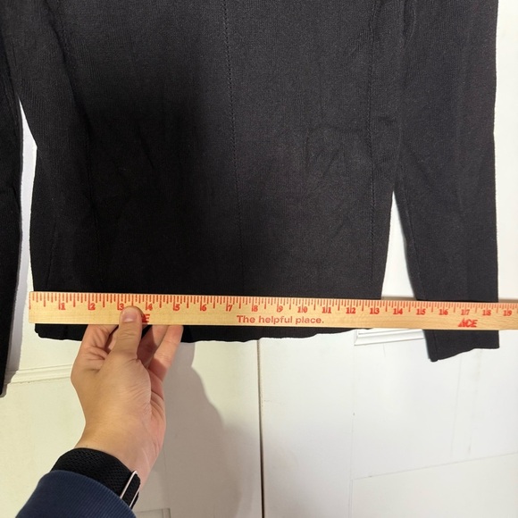 White House Black Market Crewneck Sweater Button Shoulder Black Size Large - Picture 4 of 10